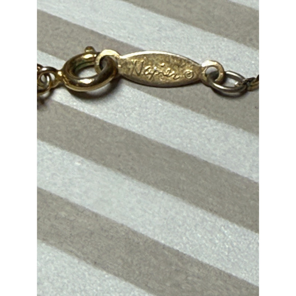 Vintage Signed Napier Graduated Nine Ball Necklace Choker Gold Tone 18" - Picture 5 of 7